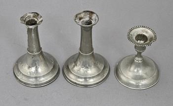 LJUSSTAKAR, 3 st, tenn, 1800-tal.