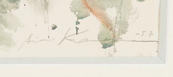 Aimo Kanerva, watercolour, signed and dated-57.