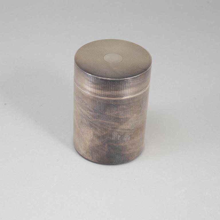 HERMÈS, a silver plated tobacco box.