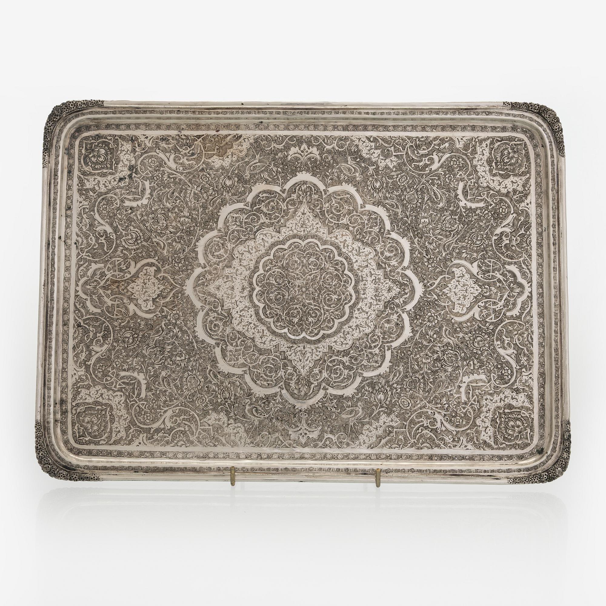 A 5-piece Persian tea service, first half of the 20th century.