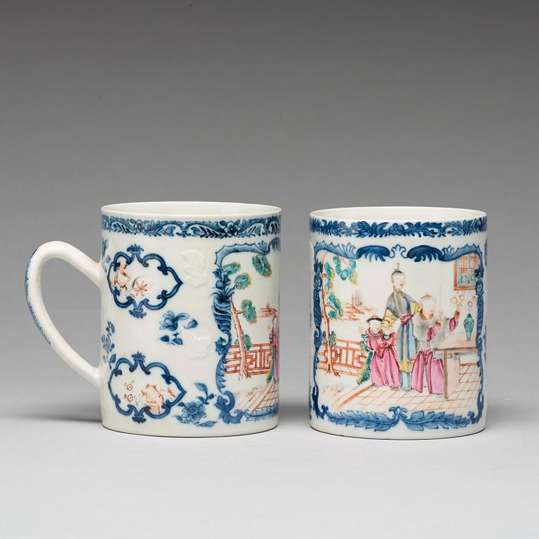 A pair of famille rose jugs, Qing dynasty, Qianlong (1736-95).