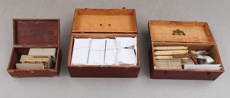 STEREOSKOP SAMT BILDER, ca 878 st, omkring år 1900.