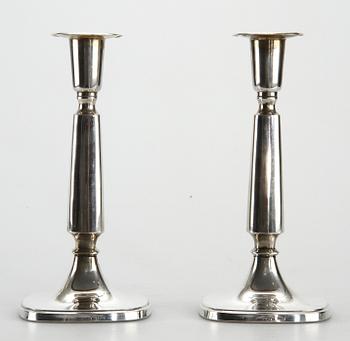 LJUSSTAKAR, ett par, silver, Tore Eldh, K&EG, Göteborg, 1968.