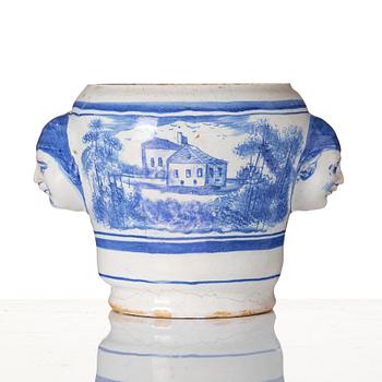 A Marieberg faience jar, 18th Century.