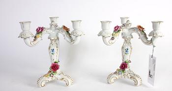 BORDSUPPSATS, 3 delar, porslin, rokokostil,
Tyskland.