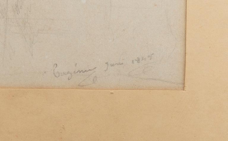 Prinsessan Eugénie, Pencil drawings, 2 pcs., 1840s.