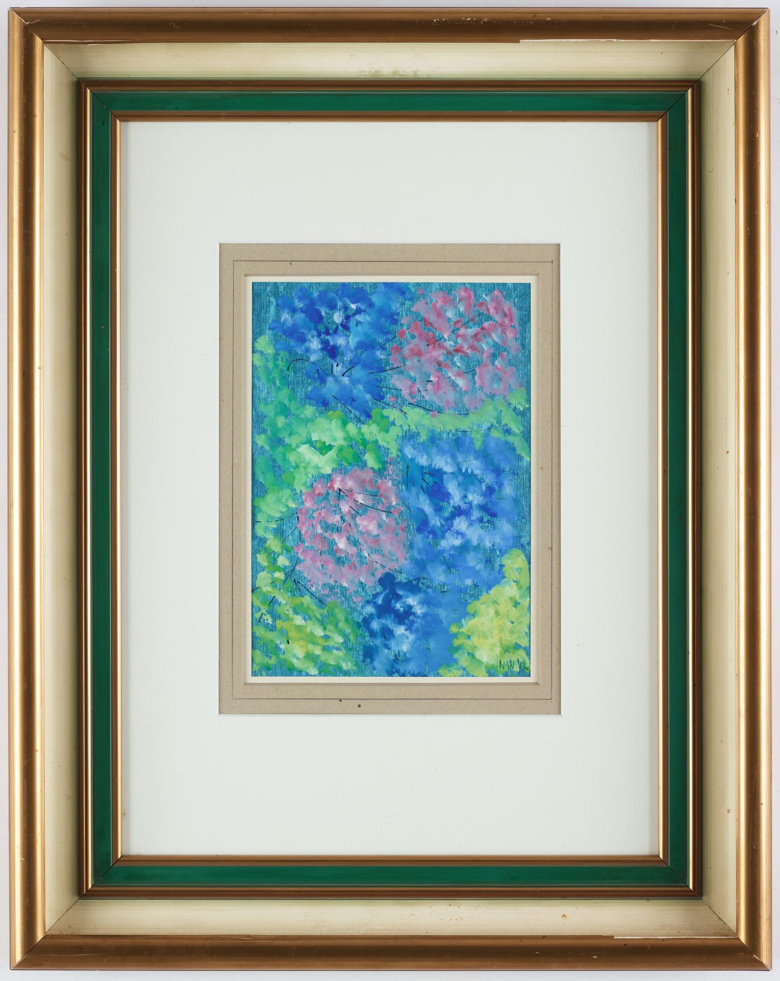 NELL WALDEN, gouache på folierat papper, signerad och daterad -72.