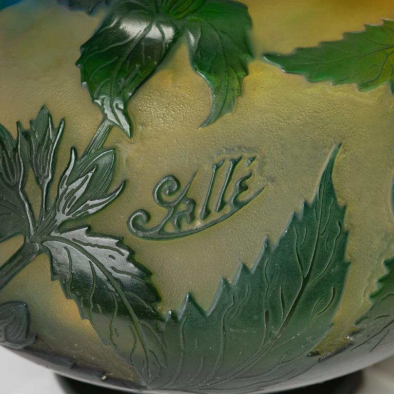 Emile Gallé, an Art Nouveau cameo glass vase, Nancy, France, ca 1900.