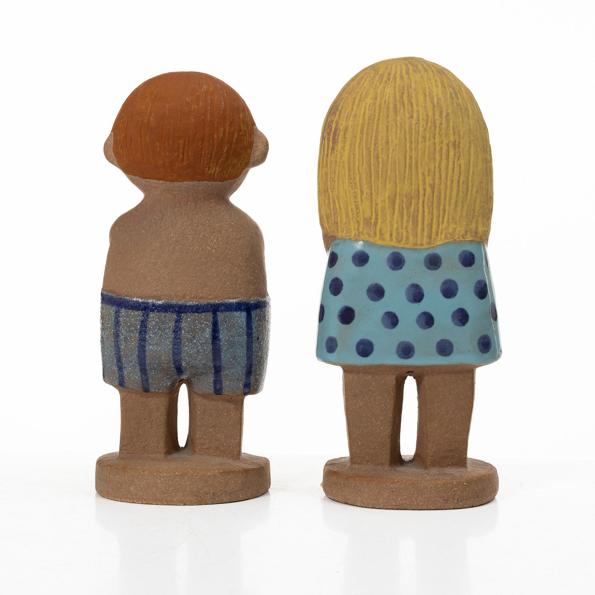 Lisa Larson, Figuriner, 2 st, stengods, Gustavberg.