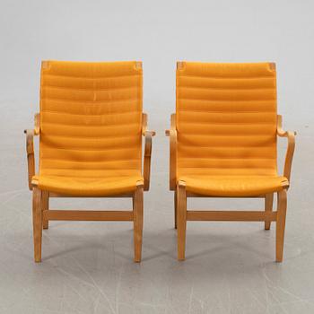 Bruno Mathsson, armchairs 1 pair, "Eva", Karl Mathsson Company, Värnamo, 1973.