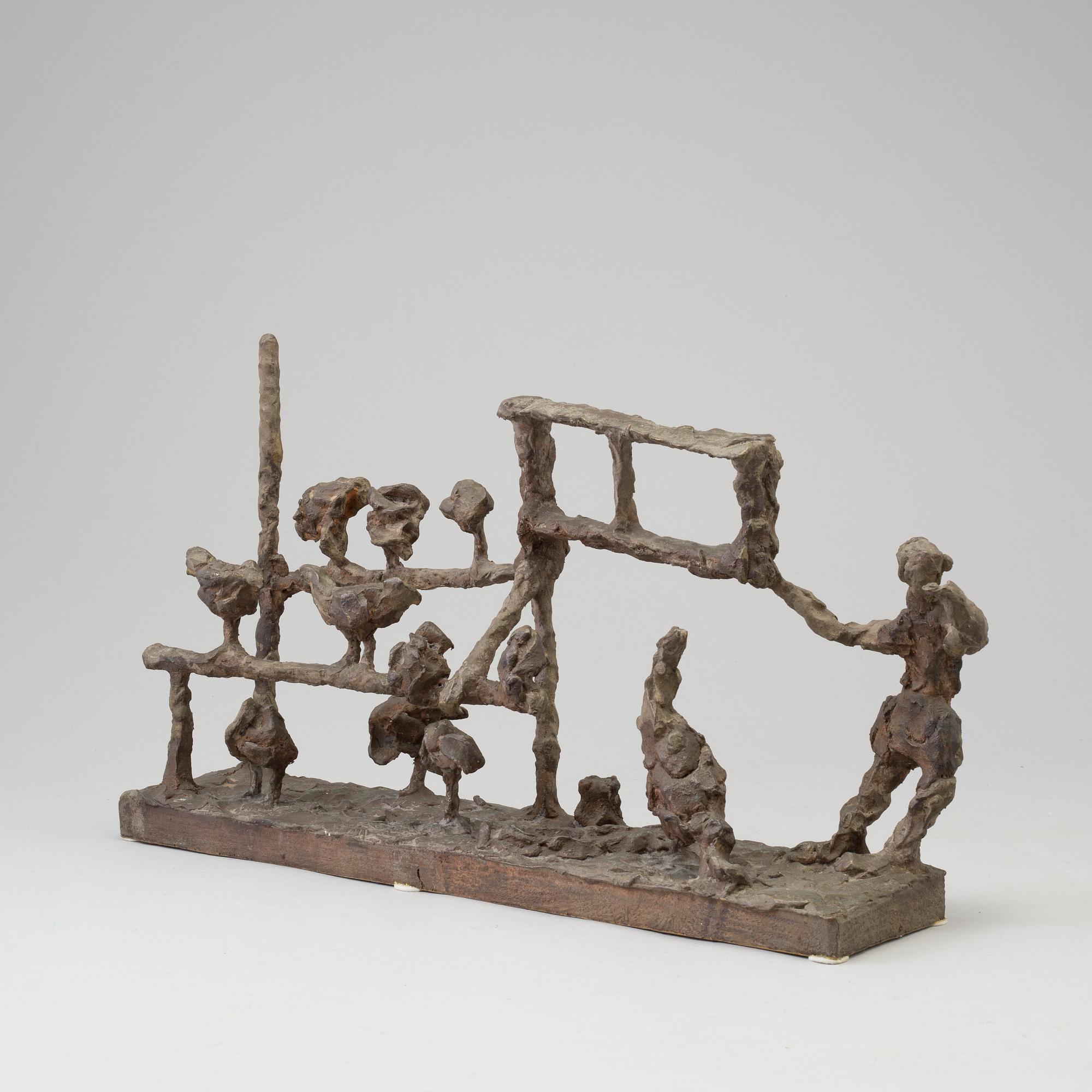 INGA BAGGE, sculpture, bronze, signed.