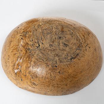 A Swedish burl bowl, dated 1796.
