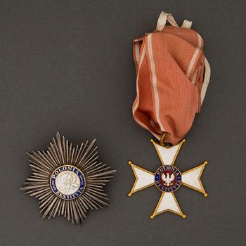 A Polish Order of Polonia Restituta Commander's cross and breast star, second half of 20th Century.