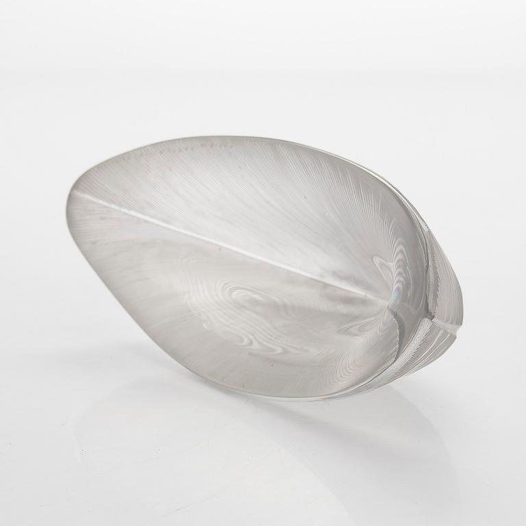 Tapio Wirkkala, taidelasi/malja, "Sulka", signeerattu Tapio Wirkkala Iittala -55.