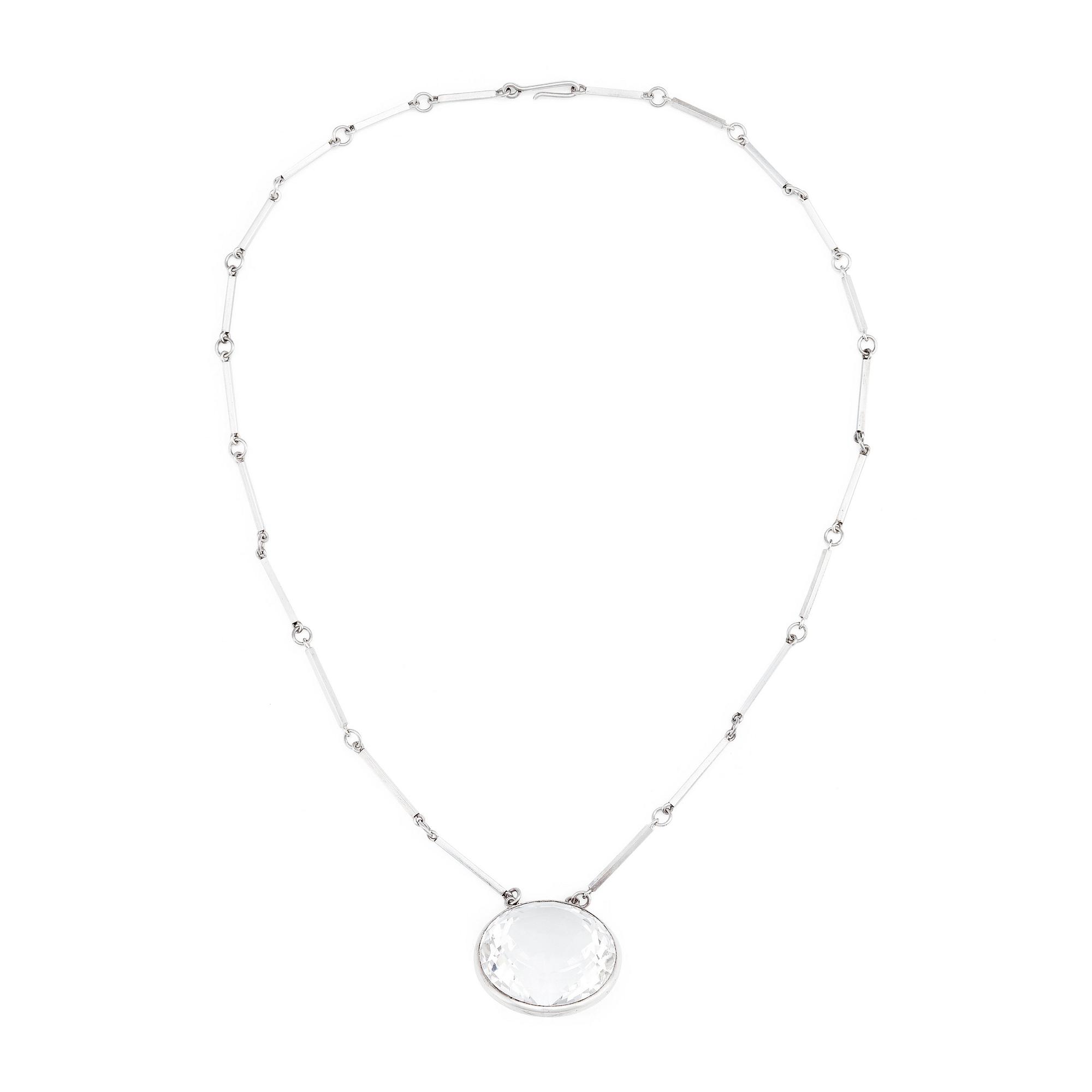 Wiwen Nilsson, hängsmycke, Lund 1965, sterling silver och bergkristall.