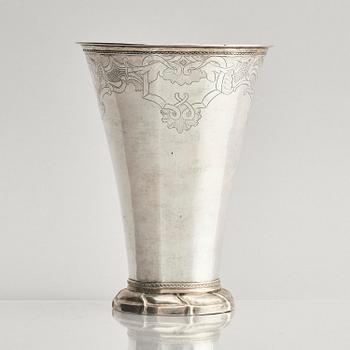 A Swedish 18th century silver beaker, mark of Jonas Berg, Stockholm 1759.