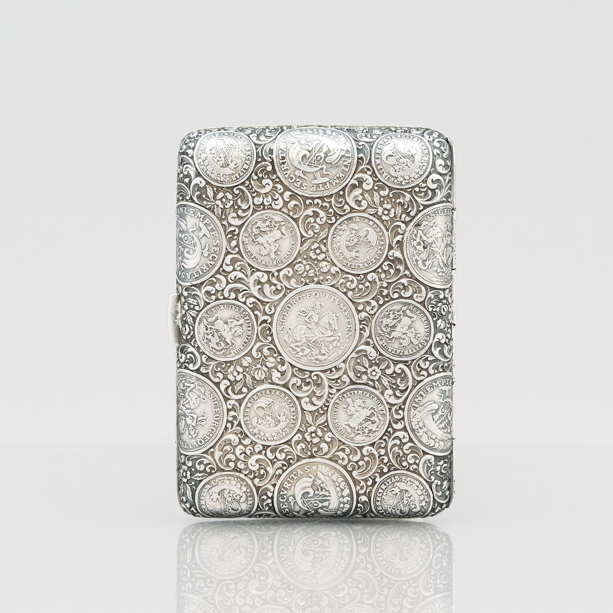 Georg Adam Scheid, cigarettetui, silver, Wien, Österrike-Ungern (1882-1921).