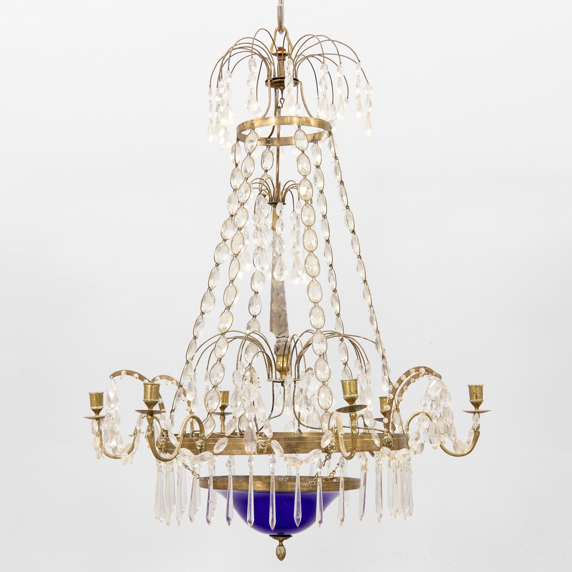 Chandelier in the Gustavian style, circa 1900.