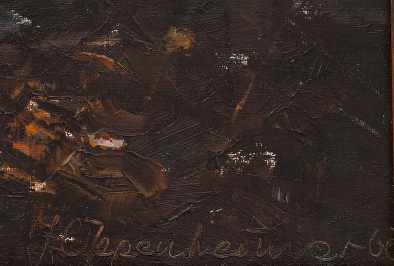 JOHNNY OPPENHEIMER, olja på pannå, signerad.