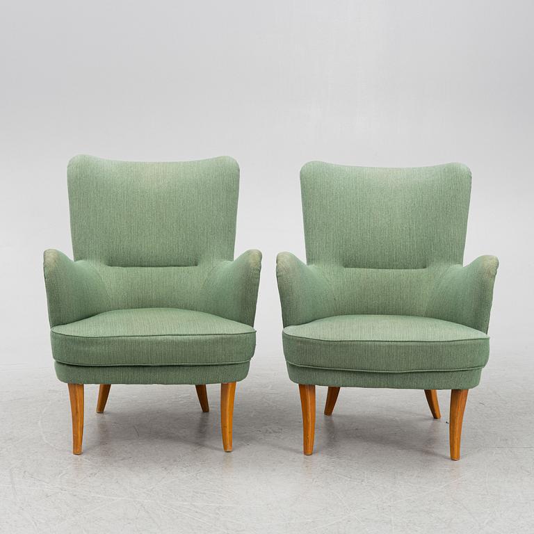 Carl Malmsten, a pair of 'Stora Furulid' armchairs.