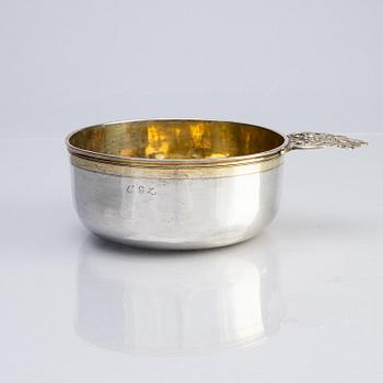 A Swedish parcel-gilt silver drinking cup/bowl, mark of Henrik Wittkopf the elder, Stockholm 1749.