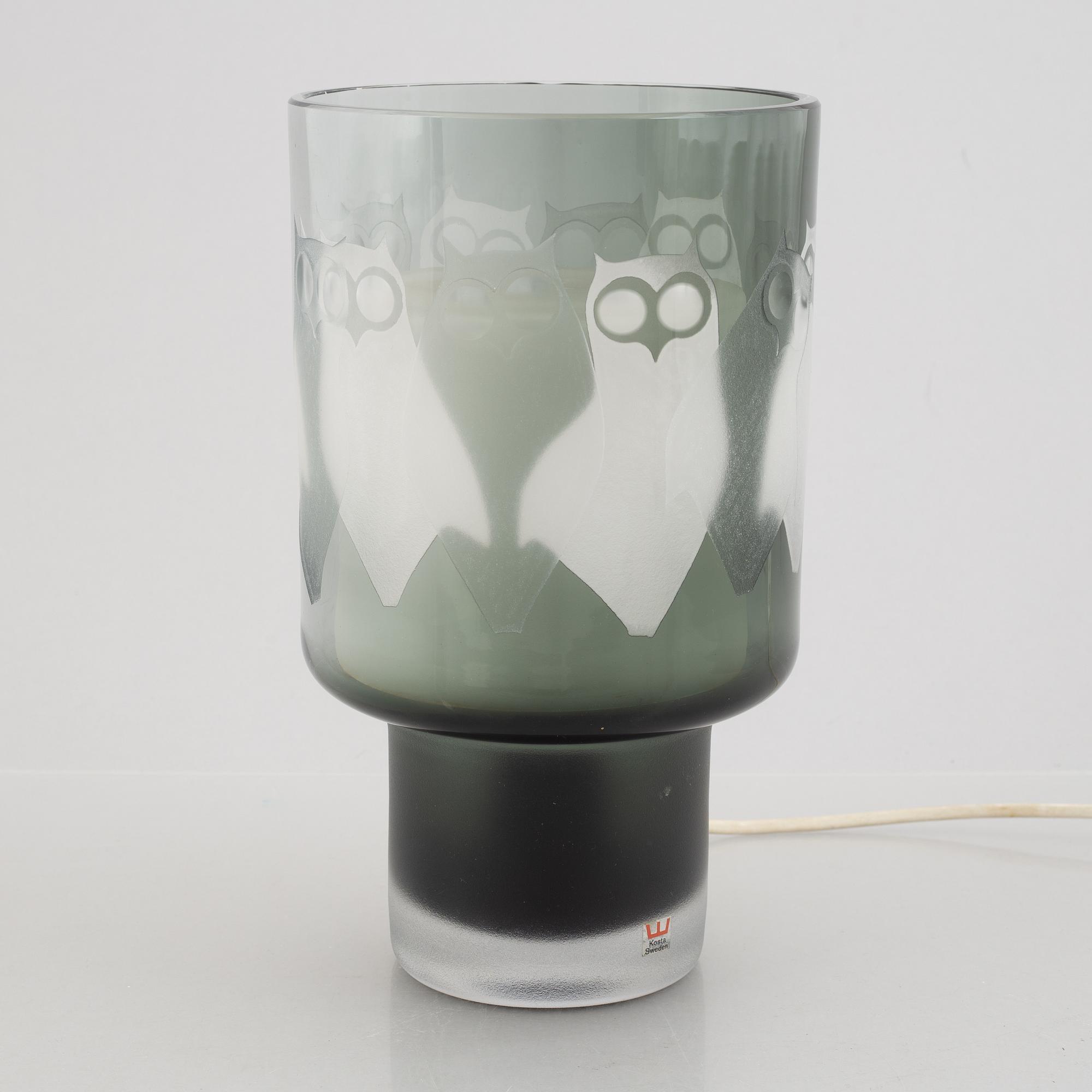 Hans Ove Sandberg, a glass table lamp, Kosta, Sweden,.