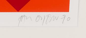 Paul Osipow, serigrafia, signeerattu ja päivätty -90, numeroitu XIV/XXV.