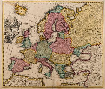 A MAP, Pierre Schenk "Europa excultissima", ca 1700.