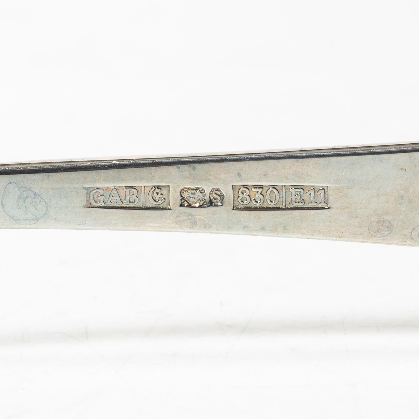 A Swedish silver cutlery, model 'Chippendale', including mark of Mema/GAB, Eskilstuna 2016 (31 pieces).