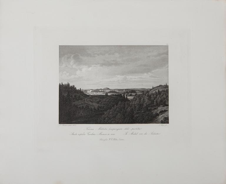 PARTI GRAVYRER, 18 st, stålstick, "En resa i Finland", A. Weger, 1870-tal.