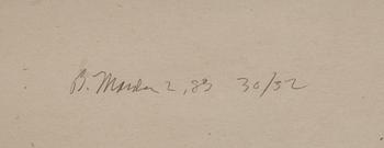 BRICE MARDEN, serigrafi, signerad, numrerad 30/32 och daterad- 83.