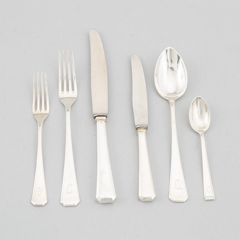 A 63-piece silver flatware set, "Victoria", Germany.