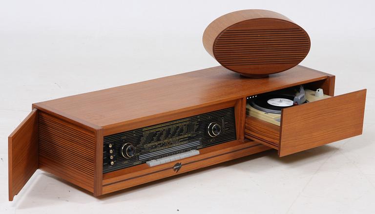 MUSIKANLÄGGNING, Skantic (Skandinaviska Radio AB, Stockholm), teak, 1900-talets mitt.