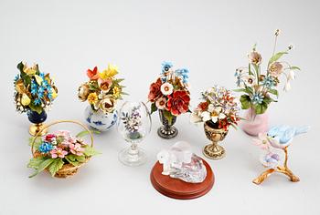 SAMLING BORDSDEKORATIONER, 9 st, bla porslin, The Franklin Mint, sent 1900-tal.