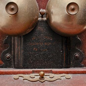 VÄGGTELEFON, trä, märkt AS ELEKTRISKA BUREAU KRISTIANIA, NORGE. 1900-talets början.