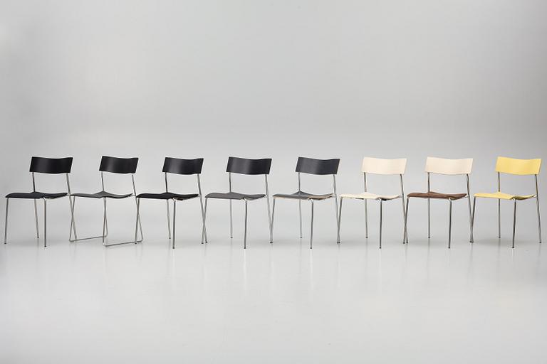Johannes Foersom & Peter Hiort-Lorenzen, a set of eight 'Campus' chairs, Lammhults, after 1992.