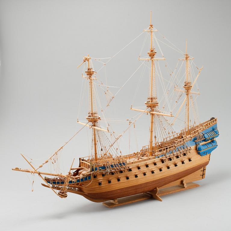 A ship model, possibly of the Regal ship Vasa, second half of the 20th century.