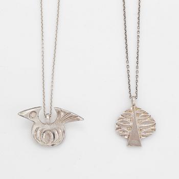 Bengt Liljedahl, Bengt Liljedahl, two pendants, sterling silver.