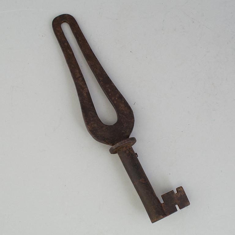 A cast iron key, Edo period (1603 - 1868) Japan.