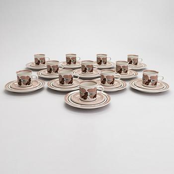 Ulla Procopé, a 24-piece 'Koralli' coffee set, Arabia, Finland 1983-1987.