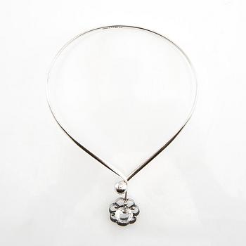 Necklace of silver with a faceted rock crystal, Alton Falköping 1976.