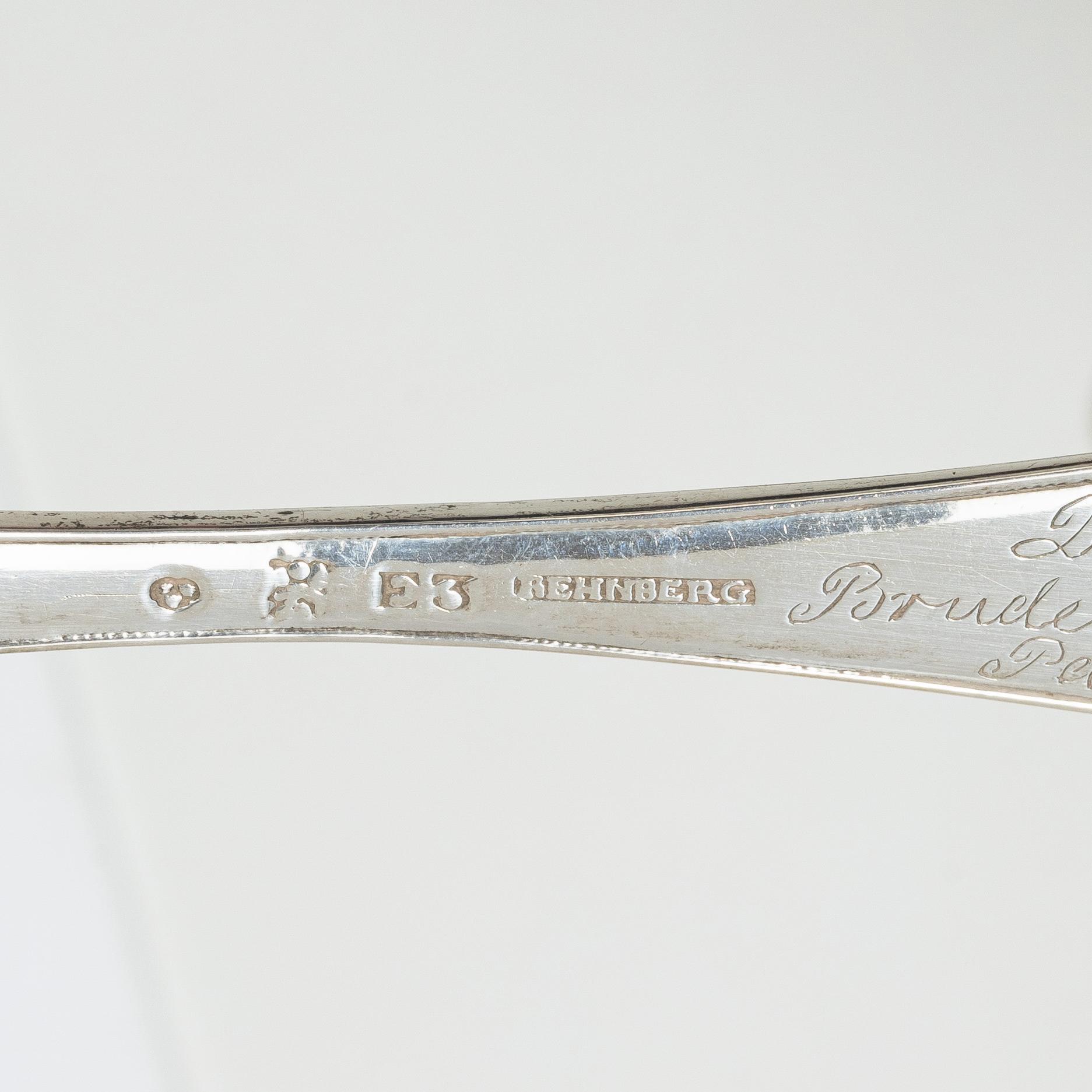 Silver, 10 pieces, Sweden, including a spoon by Gustaf Georg Rehnberg, Norrköping 1811.