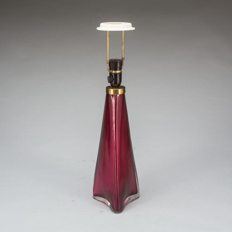 BORDSLAMPA, glas, Carl Fagerlund, 1900-talets mitt/andra hälft.