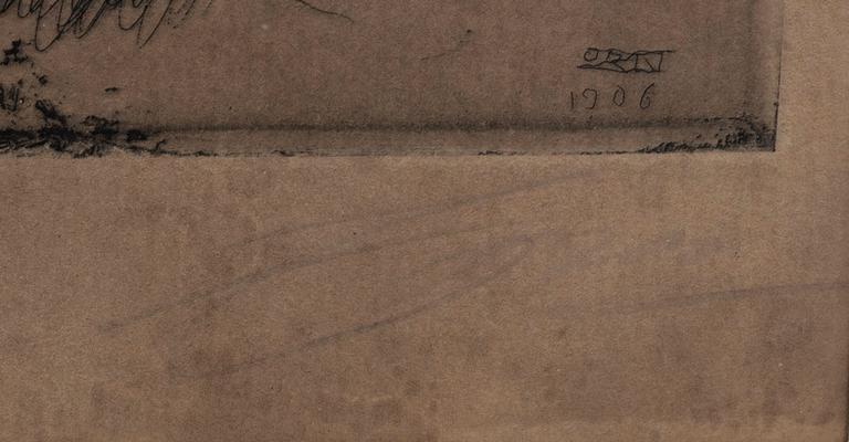 Anders Zorn, a signed etching from 1906.