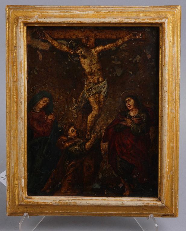 OKÄND KONSTNÄR. Flamländsk skola, olja på koppar, 1600/1700-tal.