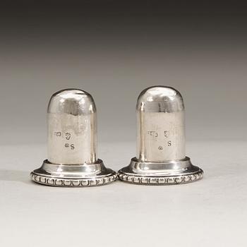 A pair of 18th century silver candlesticks, Lars Boye, Stockholm 1778.