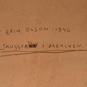 Erik Olson, olja på pannå, signerad och daterad -46.
