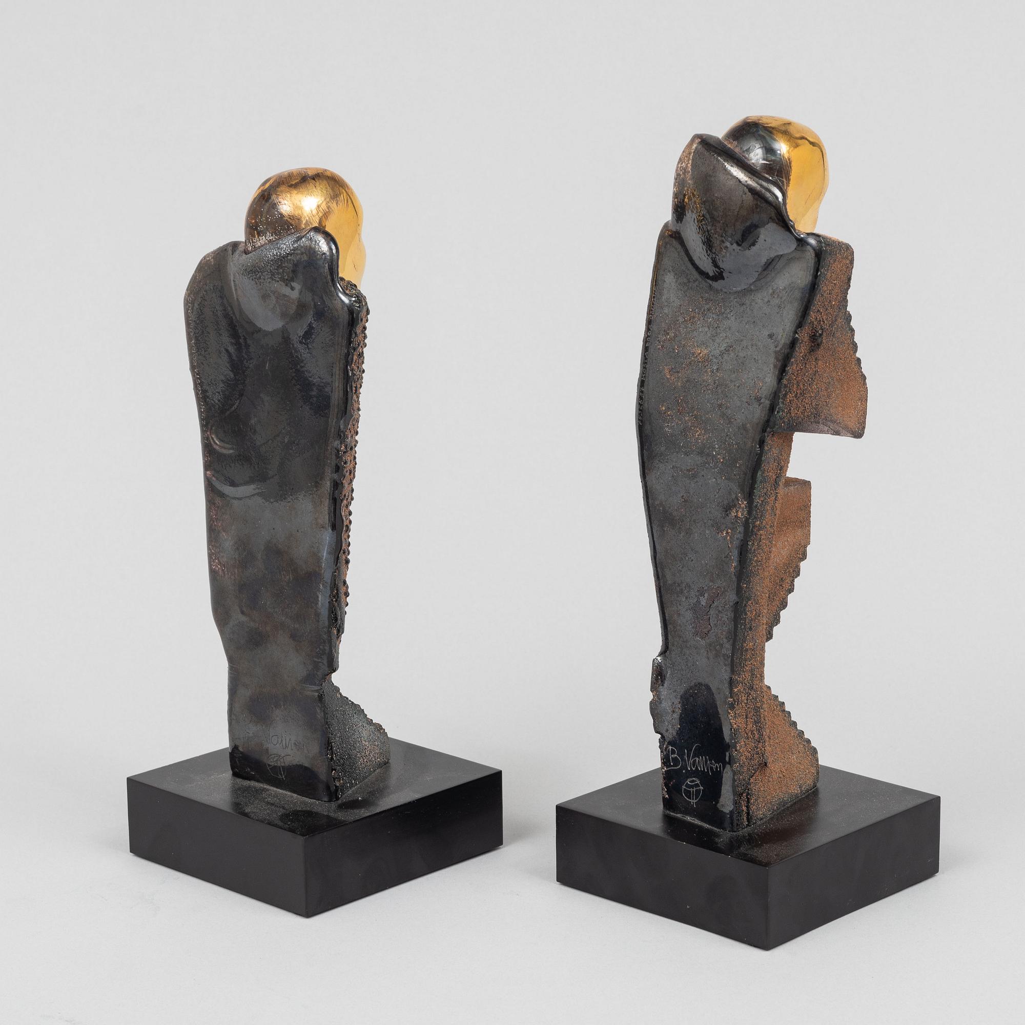Bertil Vallien, two unique 'Idol' glass sculptures, Kosta Boda.