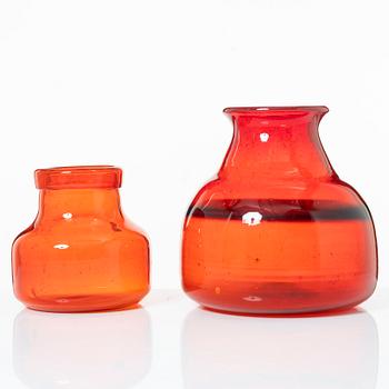Erik Höglund, a set of two vases, Boda.