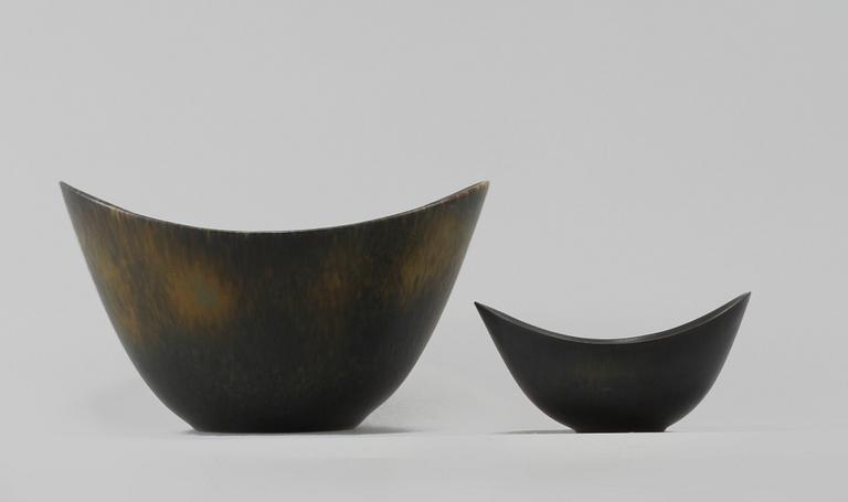SKÅLAR, 2 st, stengods, Gunnar Nylund, Rörstrand, omkring 1900-talets mitt.